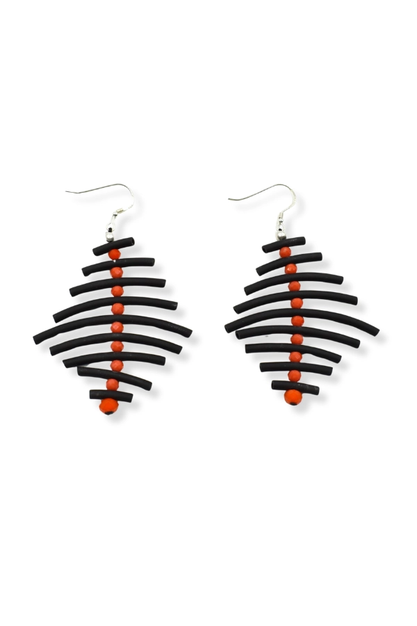 Unique Earrings Feature Rubber Fringes