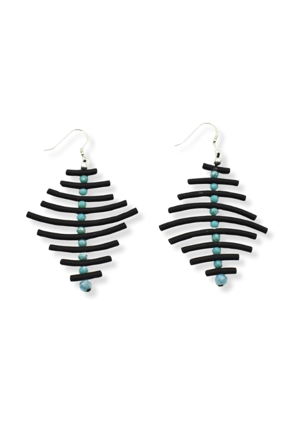 Unique Earrings Feature Rubber Fringes