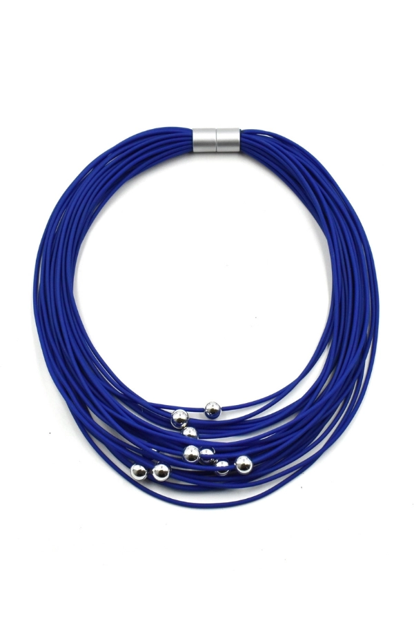 Visions in Noir Acrylic Accents Rubber Necklace Κ2448C