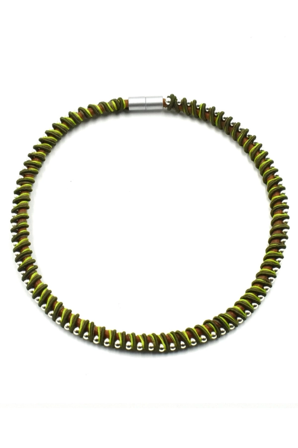 Beyond Simplicity Wax & Leather Cord Metallic Details Necklace K2451C