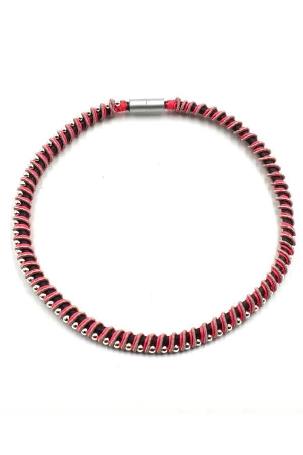 Beyond Simplicity Wax & Leather Cord Metallic Details Necklace Κ2451F