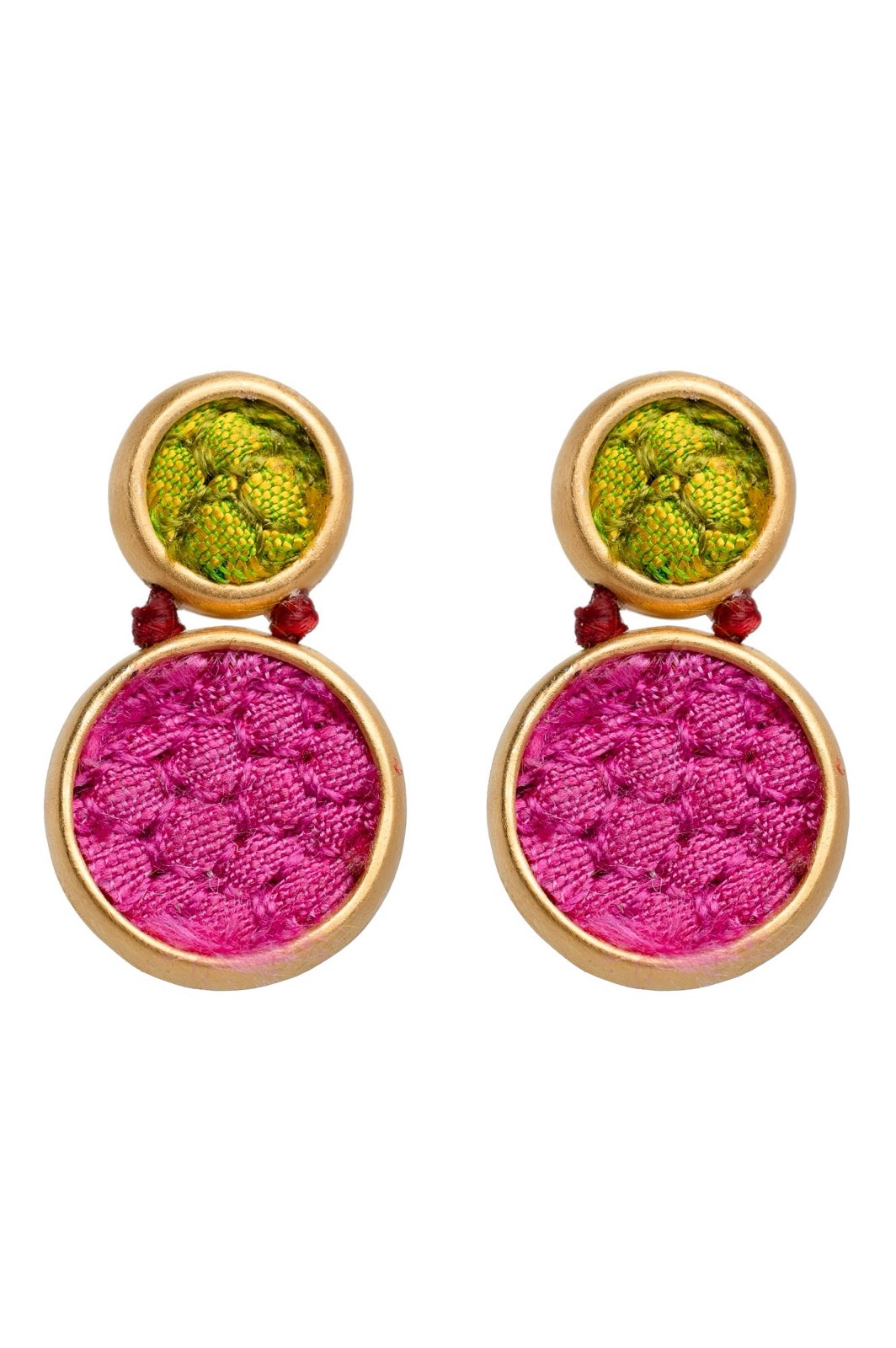 Double Stud Earring in Two-Tone Design