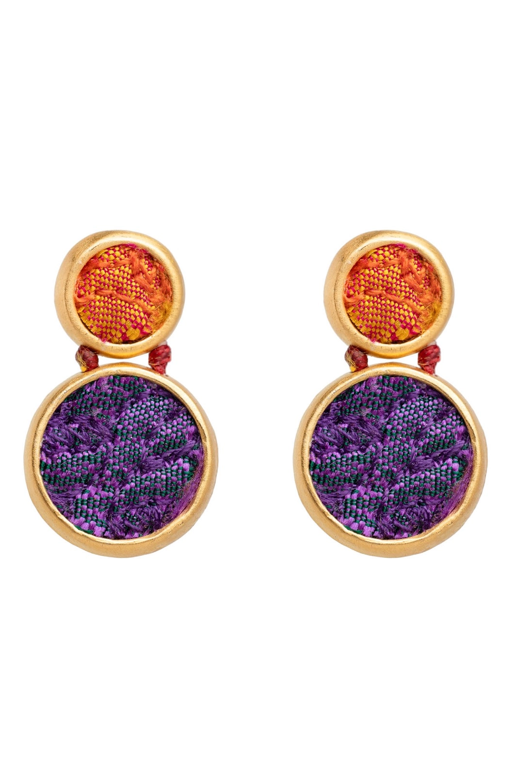 Double Stud Earring in Two-Tone Design