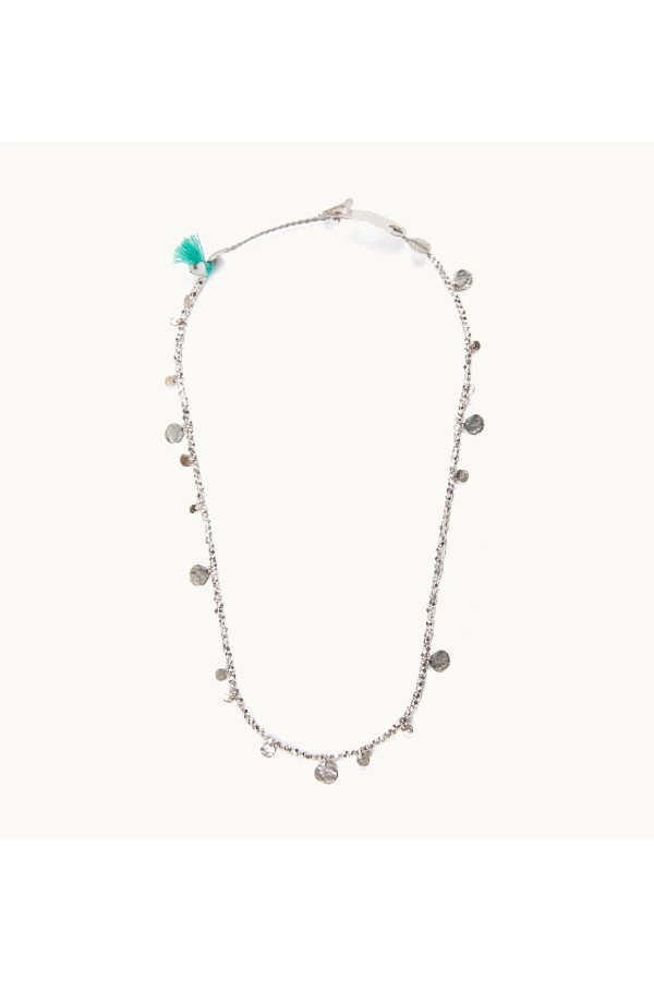 “SMARTIES” Short Silver Chain Necklace
